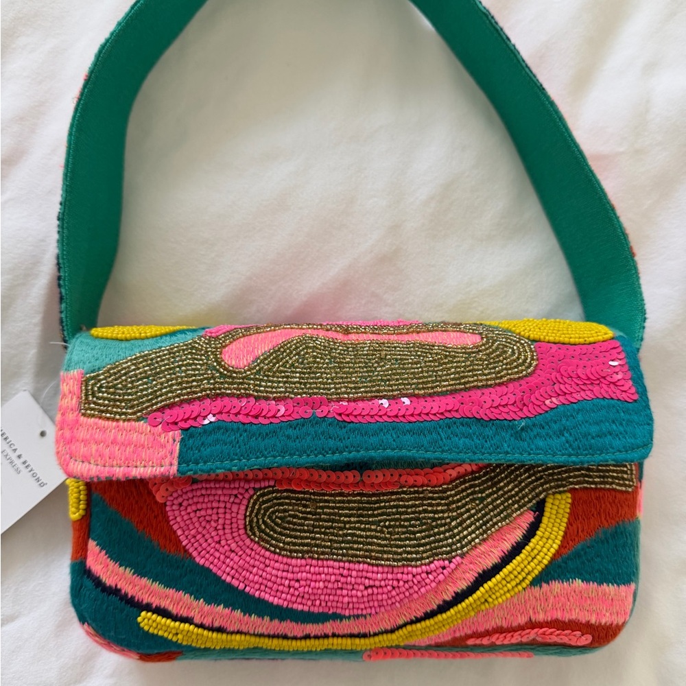 Express Multicolor Sequin Beaded Shoulder Bag